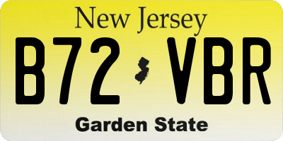 NJ license plate B72VBR