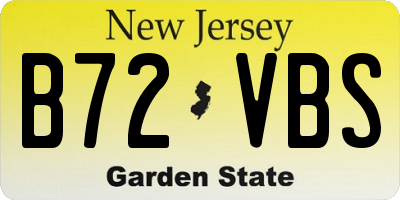NJ license plate B72VBS