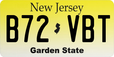 NJ license plate B72VBT