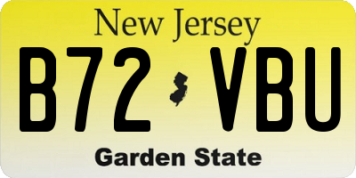 NJ license plate B72VBU
