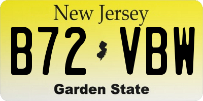 NJ license plate B72VBW