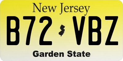 NJ license plate B72VBZ