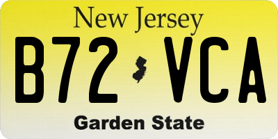 NJ license plate B72VCA