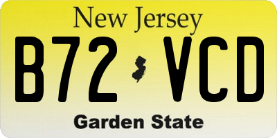 NJ license plate B72VCD