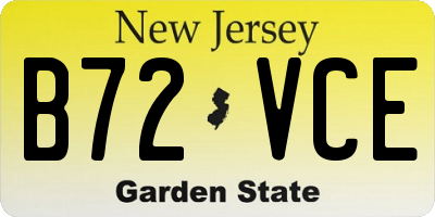 NJ license plate B72VCE
