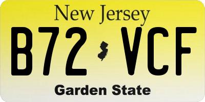 NJ license plate B72VCF