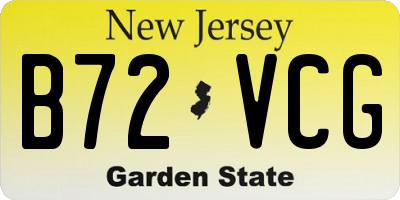 NJ license plate B72VCG
