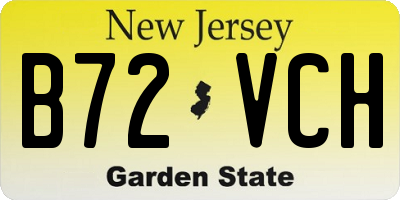 NJ license plate B72VCH