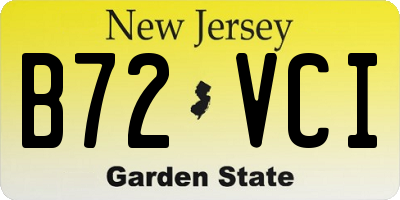 NJ license plate B72VCI