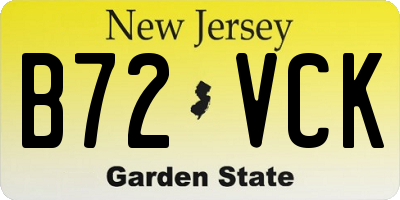 NJ license plate B72VCK