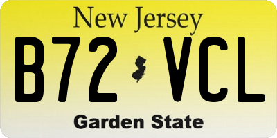 NJ license plate B72VCL