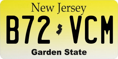 NJ license plate B72VCM