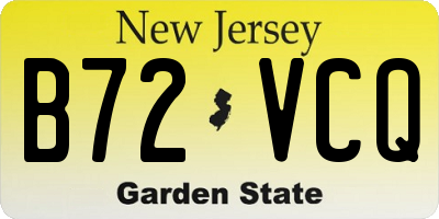 NJ license plate B72VCQ