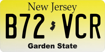 NJ license plate B72VCR
