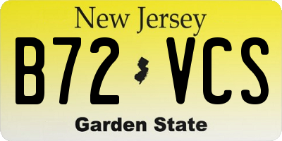 NJ license plate B72VCS