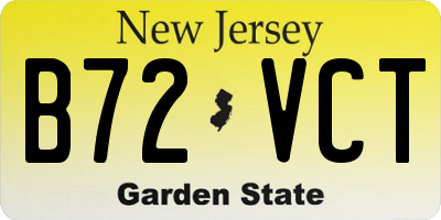NJ license plate B72VCT