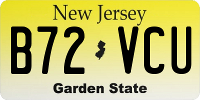 NJ license plate B72VCU