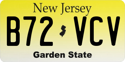 NJ license plate B72VCV