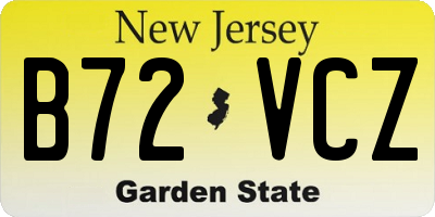 NJ license plate B72VCZ