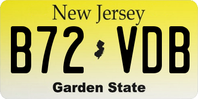 NJ license plate B72VDB