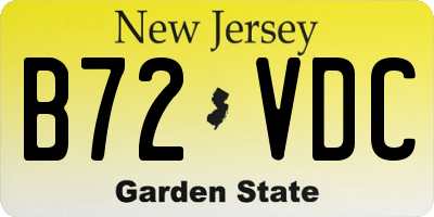 NJ license plate B72VDC
