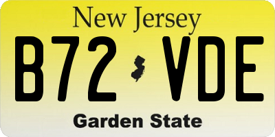 NJ license plate B72VDE