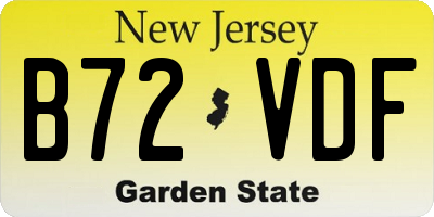 NJ license plate B72VDF
