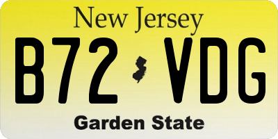 NJ license plate B72VDG