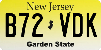 NJ license plate B72VDK