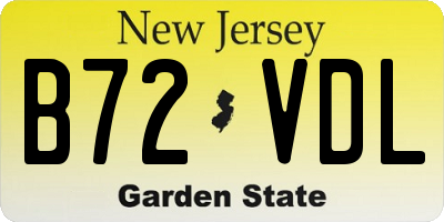 NJ license plate B72VDL