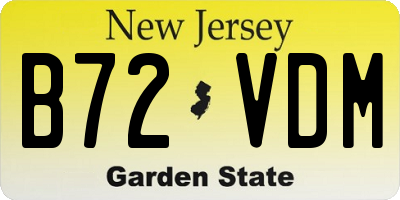 NJ license plate B72VDM