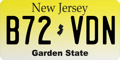 NJ license plate B72VDN