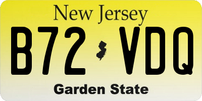 NJ license plate B72VDQ