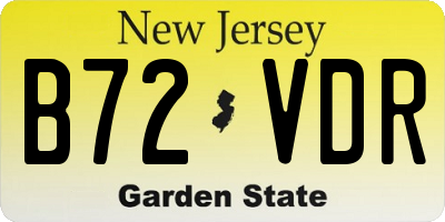 NJ license plate B72VDR