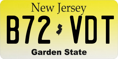 NJ license plate B72VDT