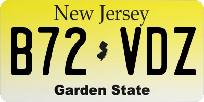NJ license plate B72VDZ