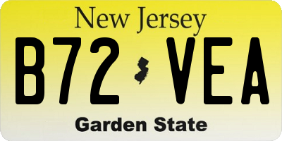 NJ license plate B72VEA