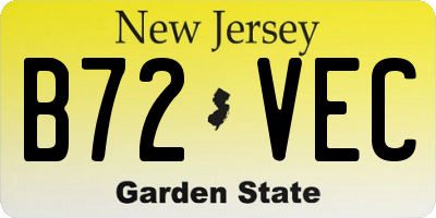 NJ license plate B72VEC