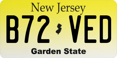 NJ license plate B72VED
