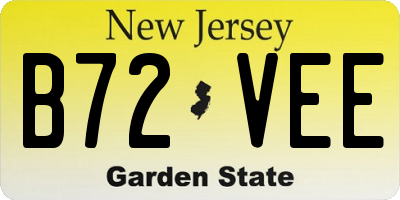 NJ license plate B72VEE