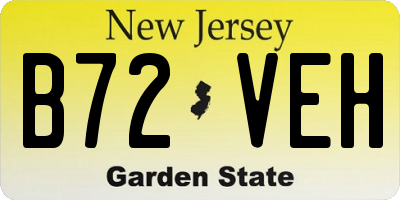 NJ license plate B72VEH