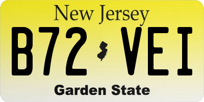 NJ license plate B72VEI