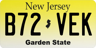 NJ license plate B72VEK
