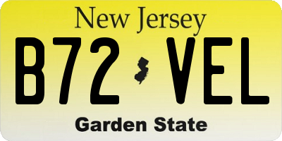 NJ license plate B72VEL
