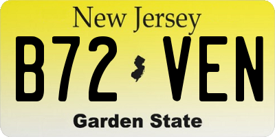 NJ license plate B72VEN