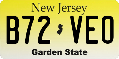 NJ license plate B72VEO