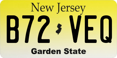 NJ license plate B72VEQ
