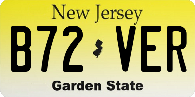 NJ license plate B72VER