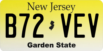 NJ license plate B72VEV