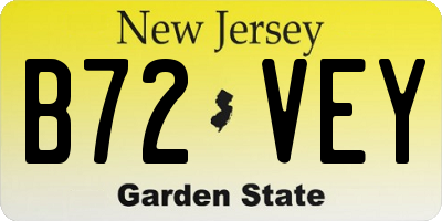 NJ license plate B72VEY